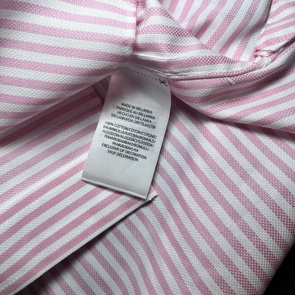 New Ralph Lauren Easy Care Pink Striped Cotton Shirt Mens‎ L 16 40/41